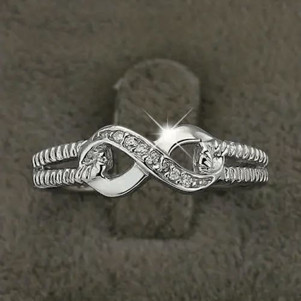 Infinity Silver Plated Diamond Ring